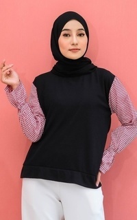 Blouse Juniper Rubber Mix Square Tops Black M16417 R38S5