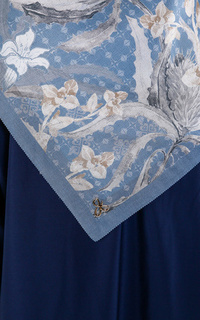Hijab Motif Tropica Koi (Voal Square) Light Blue-460795