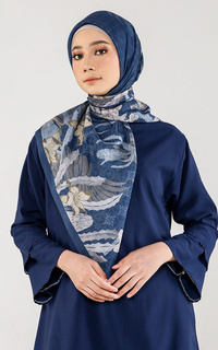 Hijab Motif Tropica Blue Jay (Voal Square)