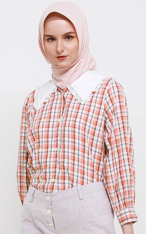 Blus - MFMW Kharina Blouse Kotak Salem - Salem