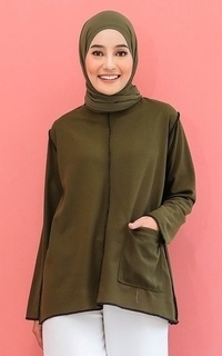 Blus Liv Pocket Tops Army M16419 R44S2