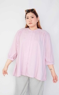 Shirt Amara Plus Plain Pink Top