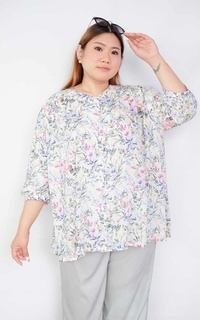 Shirt Amara Plus White Flower Top