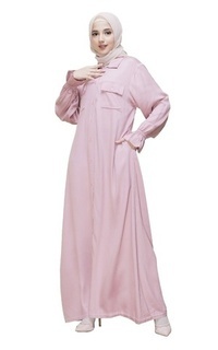 Long Dress Ermina Dress - Middle Dusty Pink M