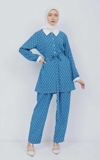 Matching Sets Amara Blue Ethnic Loungewear Set