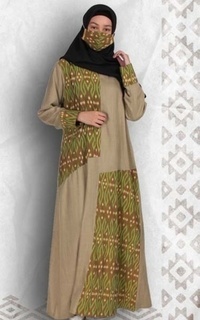 Long Dress Minea Afaf Gamis Tenun Hijab Hijau