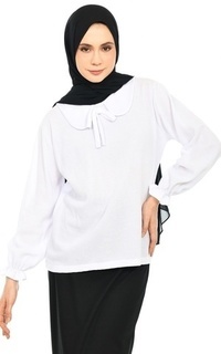 Blus Zaida Collar Tops White M16468 R59S4