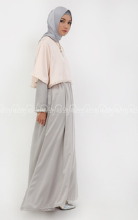 Dress Cape Dress Grey-Peach-46690