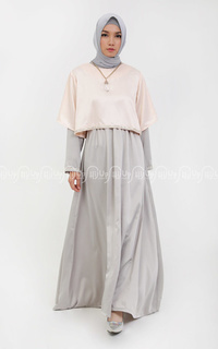 Dress Cape Dress Grey-Peach-46691