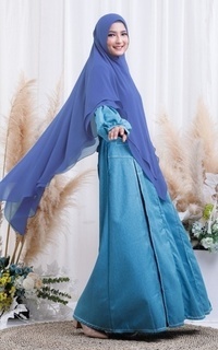 Hijab Polos Khimar Najwa Dusty Blue M