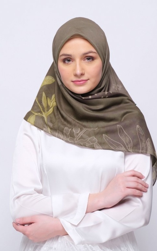 Hijab Motif - HIJAB VOAL PREMIUM SEGI EMPAT - MARJORAM SAGE BRUSH SERIES - OLIVE