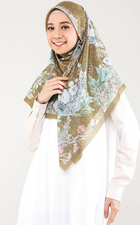 Hijab Motif Mayura Golden Palm (Voal Square)
