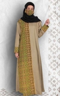 Long Dress Minea Aida Gamis Tenun Hijab Hijau