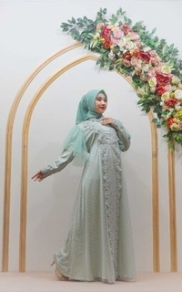 Gamis Raisya Longdress Sage