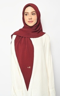 Instant Hijab Suria Segitiga Instan Pleats Maroon