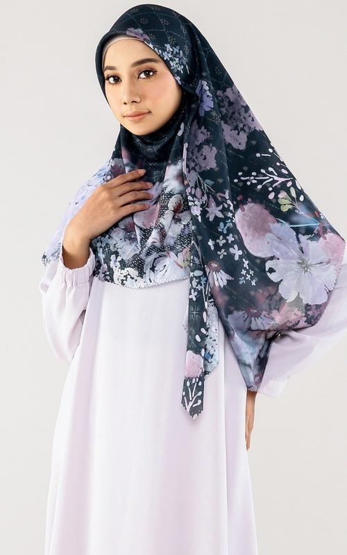 Hijab Motif - Gunpowder Scarf - Multicolor