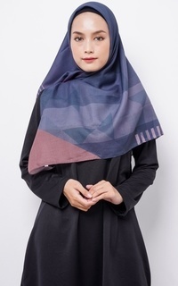 Printed Scarf Zava  ZV023 Hijab Segiempat Voal Dark & Light Purple