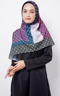 Printed Scarf Zava ZV016 Hijab Segiempat Voal Blue green grey and purple