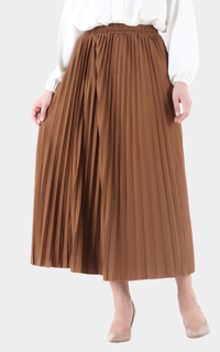 Skirt Basic Skirt Pleated ( Rok Plisket ) - Tan