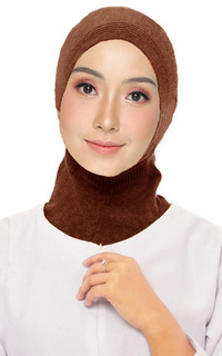 Scarf Cap Ninja Inner Rajut Premium Coffee Brown