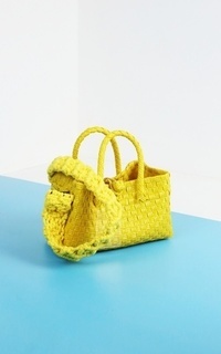 Bag Cookie Bag Yellow with Macrame Strap Yellow