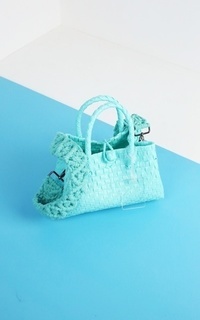 Bag Cookie Bag Turquoise with Turquoise Macrame Strap