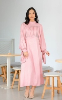 Long Dress Kim Vintage Dress - Clay Pink