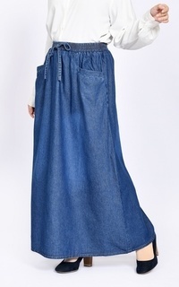 Rok Long Skirt Denim Jenna Dark Blue