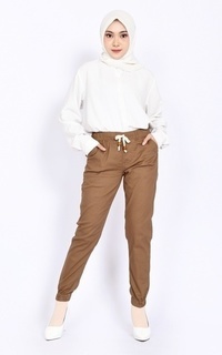 Celana Jogger Cotton Twill Coklat Olive Coklat Olive-474879