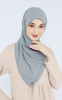 Pashmina Crystal Hijab Square Segiempat Crinkle Chiffon Safaa - GLACIER