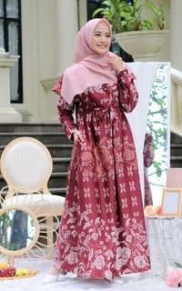 Gamis Fushia Dress Maroon