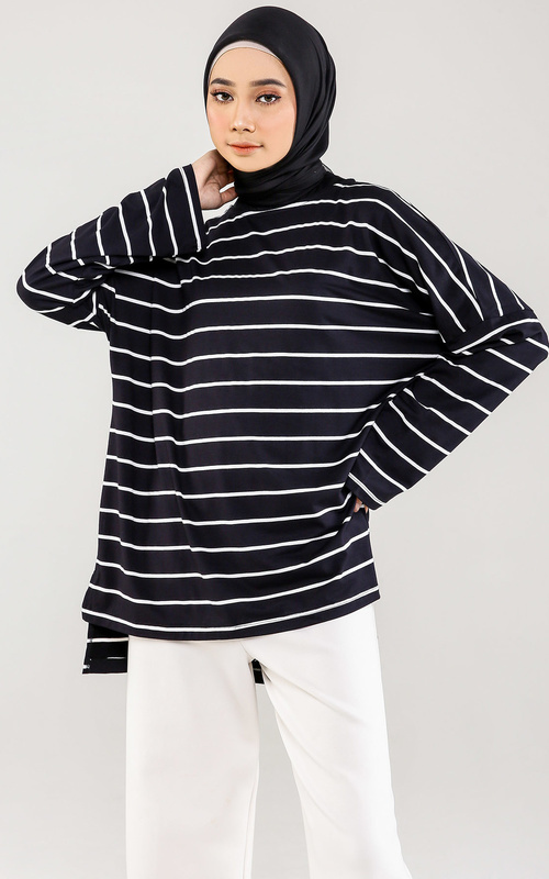 Blus - Stripes Longsleeve T-Shirt - Black