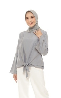 Blouse Georgia knot tops medium grey