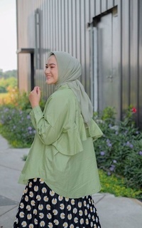 Blus ash top oversize green