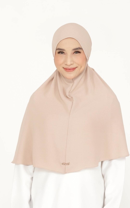 Hijab Instan - Kerudung Bergo Cream - cream