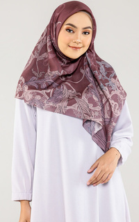 Hijab Motif Victoria Rose Brown (Voal Square)