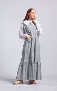 Gamis Latika Slevelees Stripe Pattern