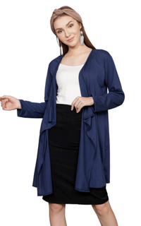 Cardigan Yoenik Apparel Layer Plain Cardigan Navy M15467 R62S4