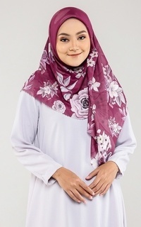 Printed Scarf Malicca Belle Rose Series Red