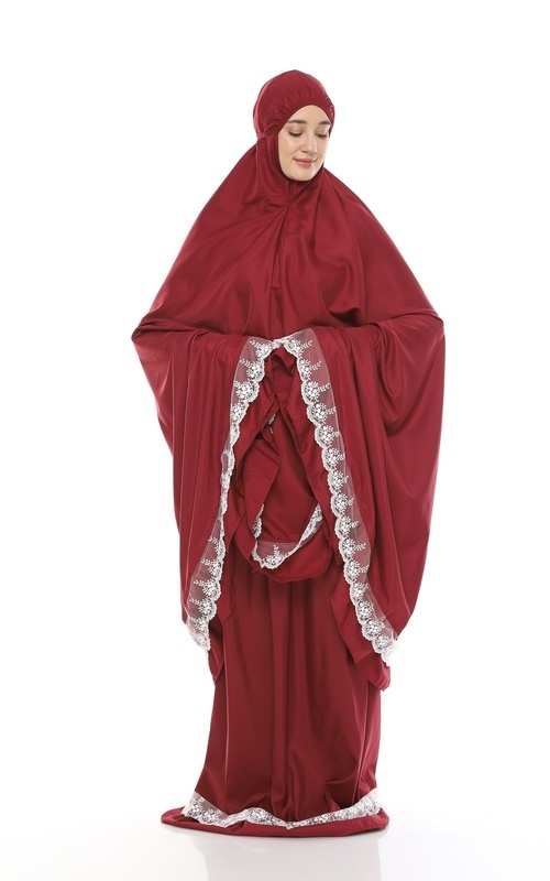 Mukena - Oonisa Mukena Dewasa Premium Hawa Series Red - Merah