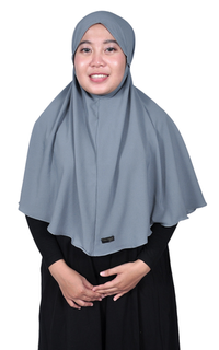 Instant Hijab Dia Bergo Tali Dark Grey JUMBO