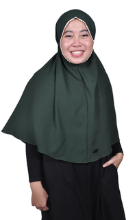 Instant Hijab Dia Bergo Renda Evergreen JUMBO