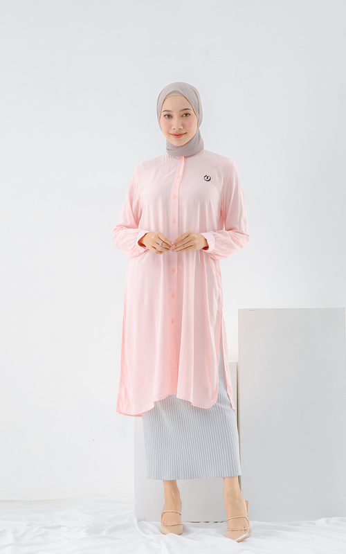 Tunik - LONG TUNIK PANJANG AISHA  - Soft Pink