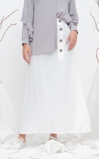 Rok Kimi Button Skirt White