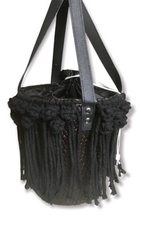 Bag Pandan Woven Bag Macrame Black