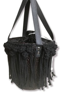 Tas Pandan Woven Bag Macrame Black