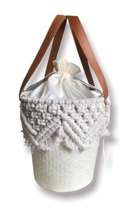 Bag Pandan Woven Macrame Bag White