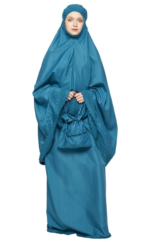 Mukena - Oonisa Mukena Dewasa Premium Polos Aiyla Biru Tosca - Tosca