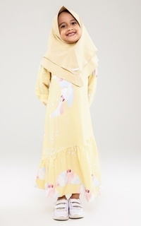 Gamis Moonlight Dress Kids Set Mustard 