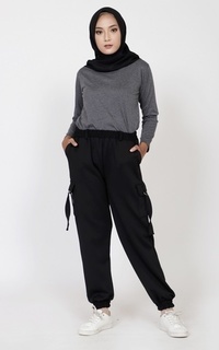 Pants Jogger Cargo Big Size Black